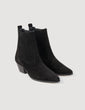 Leather ankle boots with elastic