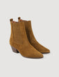 Leather ankle boots with elastic