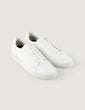 Embossed square cross leather sneakers